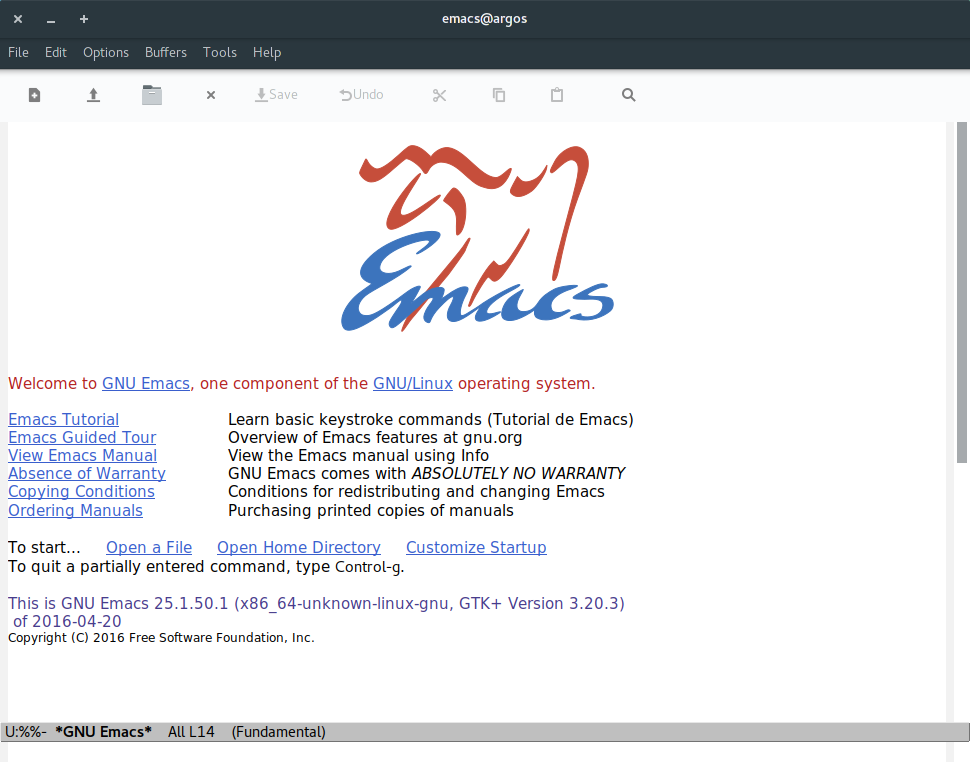 Emacs recién instalado